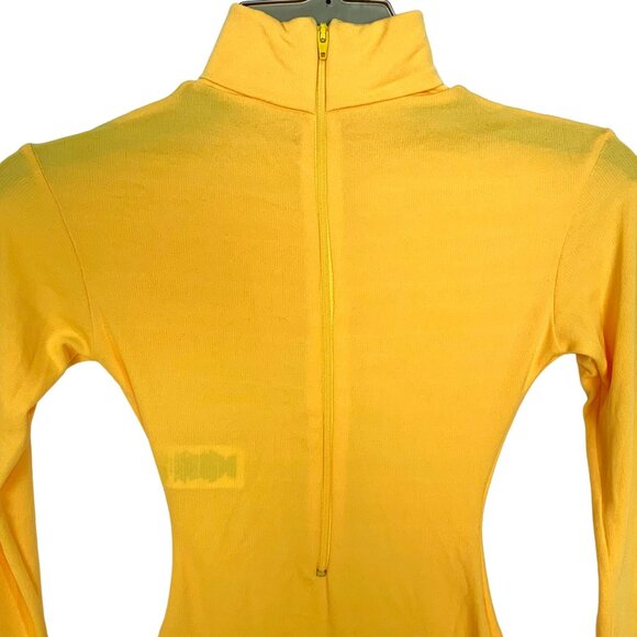 Capezio Child Turtleneck Long Sleeve Bodysuit Leotard Back Zip Cheer S Gold 41C - Picture 5 of 9